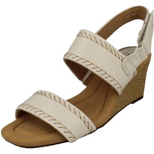 (White, UK 7) Ladies Clarks Wedge Sandals - Kyarra Rose (White, UK 7) Ladies Clarks Wedge Sandals - Kyarra Rose