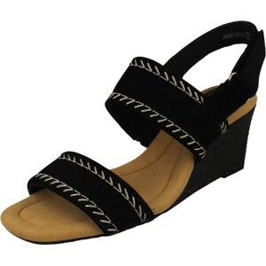(Black, UK 7) Ladies Clarks Wedge Sandals - Kyarra Rose (Black, UK 7) Ladies Clarks Wedge Sandals - Kyarra Rose