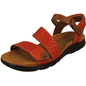 (Orange, UK 7) Ladies Clarks Cut Out Detailed Strappy Wedge Sandals - Kitly Way (Orange, UK 7) Ladies Clarks Cut Out Detailed Strappy Wedge Sandals - Kitly Way