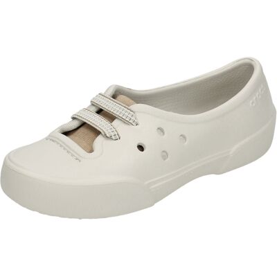 (UK 13-1 Child, Pearl White/Khaki (White)) Girls Crocs Slip On Flats Nahanijunio (UK 13-1 Child, Pearl White/Khaki (White)) Girls Crocs Slip On Flats Nahanijunio
