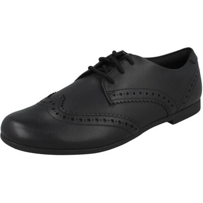 (Black, UK 4.5 Child) Girls Clarks School Shoes Scala Lace - H Fit (Black, UK 4.5 Child) Girls Clarks School Shoes Scala Lace - H Fit