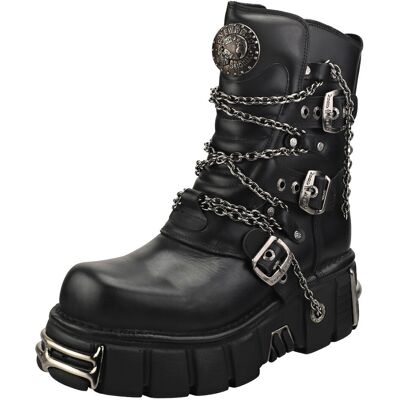 (12) New Rock Straps And Chains Unisex Platform Boots (12) New Rock Straps And Chains Unisex Platform Boots