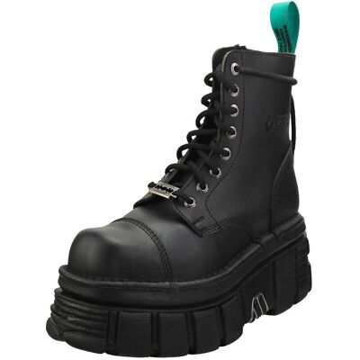 (9) New Rock Combat Vegan Unisex Platform Boots in Black - 7 UK M - 8 UK W (9) New Rock Combat Vegan Unisex Platform Boots in Black - 7 UK M - 8 UK W