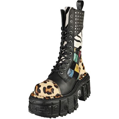New Rock Imperfect M-mili244-c1 Unisex Platform Boots in Black Multicolour - Siz New Rock Imperfect M-mili244-c1 Unisex Platform Boots in Black Multicolour - Siz