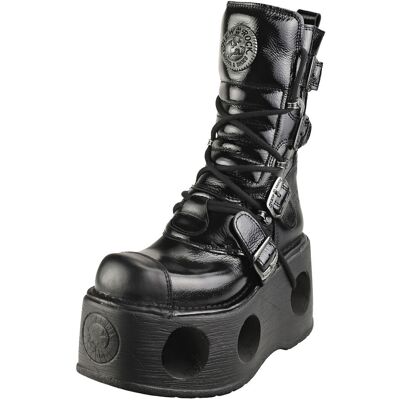 New Rock Patent Spring Neptuno Unisex Platform Boots in Black - 9 UK New Rock Patent Spring Neptuno Unisex Platform Boots in Black - 9 UK