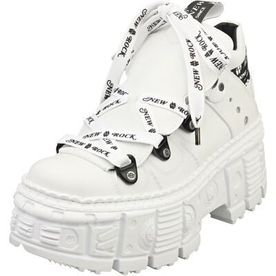(7.5) New Rock M-wall106nsport-v4 Vegan Unisex Platform Boots in White (7.5) New Rock M-wall106nsport-v4 Vegan Unisex Platform Boots in White