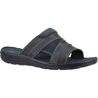 (Black, 7 (Adults')) Hush Puppies Archer Leather Men's Black Sandals (Black, 7 (Adults')) Hush Puppies Archer Leather Men's Black Sandals
