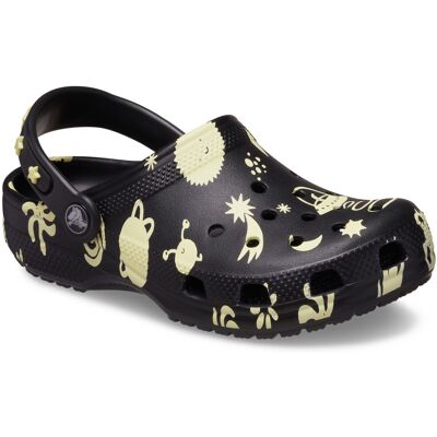 (Black, 8 (Adults')) Crocs Classic Graphic Thermoplastic Black Loafers (Black, 8 (Adults')) Crocs Classic Graphic Thermoplastic Black Loafers