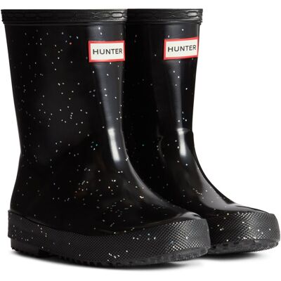 (Black, 6 (Adults')) Hunter Kids First Giant Glitter Rubber Black Wellington Boo (Black, 6 (Adults')) Hunter Kids First Giant Glitter Rubber Black Wellington Boo