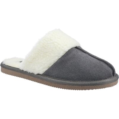 (Grey, 4 (Adults')) Hush Puppies Arianna Womens Genuine Suede Mule Slippers grey (Grey, 4 (Adults')) Hush Puppies Arianna Womens Genuine Suede Mule Slippers grey