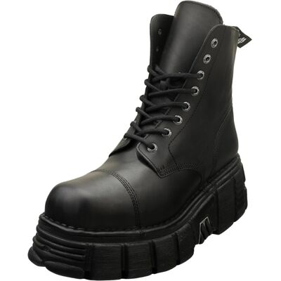 (11) New Rock Metallic M-newmili083-s39 Unisex Platform Boots in Black (11) New Rock Metallic M-newmili083-s39 Unisex Platform Boots in Black