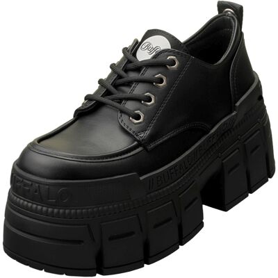 (5) Buffalo Gospher Vegan Womens Platform Boots in Black (5) Buffalo Gospher Vegan Womens Platform Boots in Black
