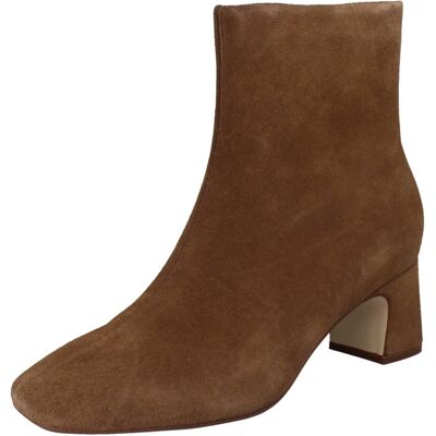 (Brown, UK 7) Ladies Clarks Square Toe Block Heeled Ankle Boots - Fernie Zip (Brown, UK 7) Ladies Clarks Square Toe Block Heeled Ankle Boots - Fernie Zip
