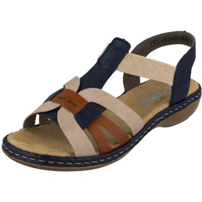 (Blue, UK 8) Ladies Rieker Casual Sandals 65918 (Blue, UK 8) Ladies Rieker Casual Sandals 65918