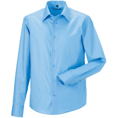 (16.5inch, Bright Sky) Russell Collection Mens Long Sleeve Tailored Ultimate Non (16.5inch, Bright Sky) Russell Collection Mens Long Sleeve Tailored Ultimate Non