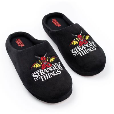 (5-6 UK) Stranger Things Mule Slippers (Unisex Black) (5-6 UK) Stranger Things Mule Slippers (Unisex Black)