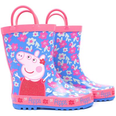 (6 UK Child) Peppa Pig Wellington Boots with Handles (Girls Purple) (6 UK Child) Peppa Pig Wellington Boots with Handles (Girls Purple)