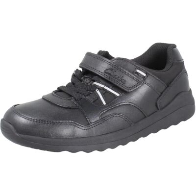(Black, UK 13.5 Child) Boys Clarks Football Inspired School Shoes With Charm Daz (Black, UK 13.5 Child) Boys Clarks Football Inspired School Shoes With Charm Daz