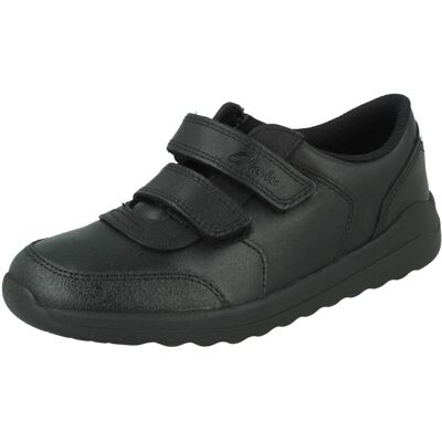 (Black, UK 1.5 Child) Boys Clarks Double Strap School Shoes Daze 2 Step K - H Fi (Black, UK 1.5 Child) Boys Clarks Double Strap School Shoes Daze 2 Step K - H Fi