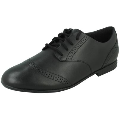 (Black, UK 3.5 Child) Girls Clarks Brogue Lace Up School Shoes Finja Brogue Y - (Black, UK 3.5 Child) Girls Clarks Brogue Lace Up School Shoes Finja Brogue Y -