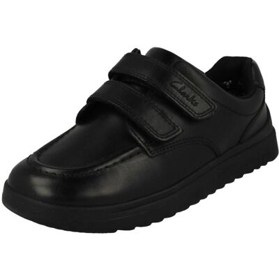 (Black, UK 12.5 Child) Boys Clarks Double Strap Fastening School Shoes Goal Styl (Black, UK 12.5 Child) Boys Clarks Double Strap Fastening School Shoes Goal Styl