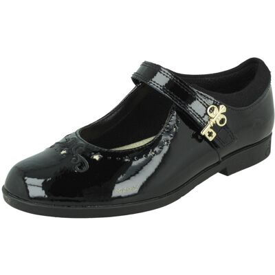 (Black, UK 7 Infant) Girls Clarks Key Detail School Shoes Lock Magic - G Fit (Black, UK 7 Infant) Girls Clarks Key Detail School Shoes Lock Magic - G Fit