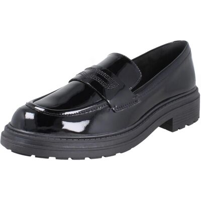 (Black, UK 5) Ladies Clarks Chunky Sole Piped Trim Loafer Shoes Orinoco3 Edge - (Black, UK 5) Ladies Clarks Chunky Sole Piped Trim Loafer Shoes Orinoco3 Edge -