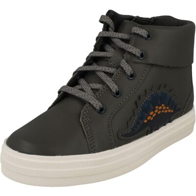 (Grey, UK 6 Infant) Childrens Clarks Animal Detailed Lace Up Ankle Boots Nova Ci (Grey, UK 6 Infant) Childrens Clarks Animal Detailed Lace Up Ankle Boots Nova Ci