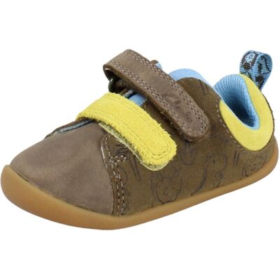 (Green, UK 5.5 Infant) Boys Clarks Dino Print First Walking Shoes Roamer Roar - (Green, UK 5.5 Infant) Boys Clarks Dino Print First Walking Shoes Roamer Roar -