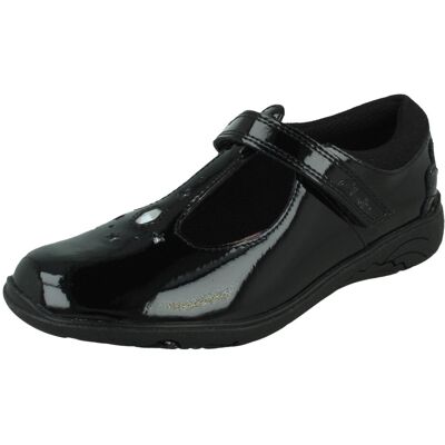 (Black, UK 10.5 Child) Girls Clarks Gem And Stars T-Bar School Shoes Relda Gem - (Black, UK 10.5 Child) Girls Clarks Gem And Stars T-Bar School Shoes Relda Gem -