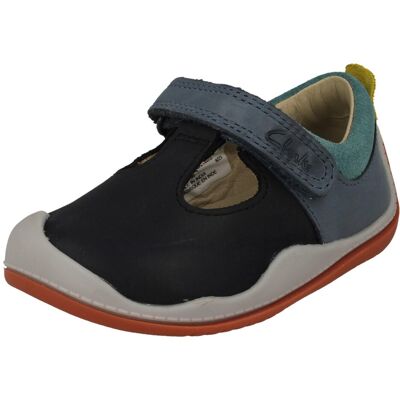 (Navy, UK 3 Infant) Childrens Clarks First Walking T-Bar Shoes Roller Bright T - (Navy, UK 3 Infant) Childrens Clarks First Walking T-Bar Shoes Roller Bright T -
