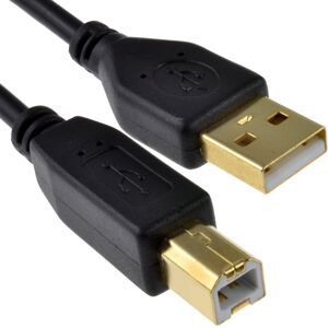 kenable GOLD 24AWG USB 2.0 High Speed Cable Printer Lead A to B BLACK 0.5m kenable GOLD 24AWG USB 2.0 High Speed Cable Printer Lead A to B BLACK 0.5m