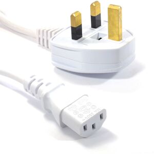 kenable Power Cord UK Plug to IEC Cable PC Mains Lead C13 2m WHITE kenable Power Cord UK Plug to IEC Cable PC Mains Lead C13 2m WHITE