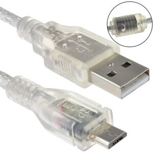 kenable CLEAR USB 2.0 A To MICRO B Data and Charging Cable 24AWG 1m Ferrite kenable CLEAR USB 2.0 A To MICRO B Data and Charging Cable 24AWG 1m Ferrite
