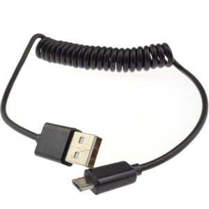 kenable Coiled Shielded USB 2.0 A To MICRO B Data and Charging Cable BLACK 1m kenable Coiled Shielded USB 2.0 A To MICRO B Data and Charging Cable BLACK 1m