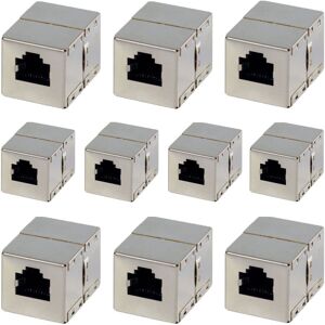 Loops 10x RJ45 Straight Shielded Coupler Female Socket CAT6/5e FTP STP Screen Adapter Loops 10x RJ45 Straight Shielded Coupler Female Socket CAT6/5e FTP STP Screen Adapter