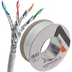 kenable External SHIELDED CAT6A Outdoor Use COPPER Ethernet Cable S/FTP Reel 50m White kenable External SHIELDED CAT6A Outdoor Use COPPER Ethernet Cable S/FTP Reel 50m White