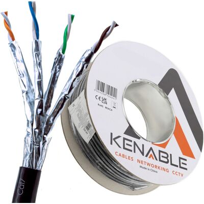 kenable External SHIELDED CAT7 Outdoor Use COPPER Ethernet Cable S/FTP Reel 50m Black kenable External SHIELDED CAT7 Outdoor Use COPPER Ethernet Cable S/FTP Reel 50m Black