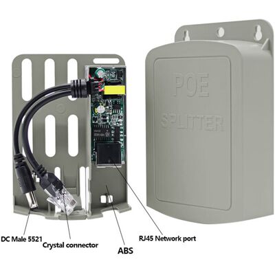 Unbranded Waterproof POE Splitter IP67 48V to 12V 1.2A IEEE 802.3af/At Adapter for Outdoor Unbranded Waterproof POE Splitter IP67 48V to 12V 1.2A IEEE 802.3af/At Adapter for Outdoor