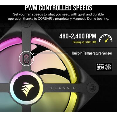 Corsair iCUE LINK QX120 RGB 120mm Magnetic Dome RGB Fans - Triple Fan Starter Ki Corsair iCUE LINK QX120 RGB 120mm Magnetic Dome RGB Fans - Triple Fan Starter Ki