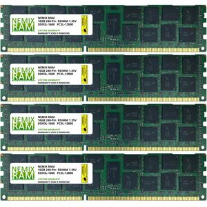 NEMIX RAM 64GB (4x16GB) DDR3-1600MHz PC3-12800 ECC RDIMM 2Rx4 1.35V Registered S NEMIX RAM 64GB (4x16GB) DDR3-1600MHz PC3-12800 ECC RDIMM 2Rx4 1.35V Registered S