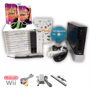 REFURBISHED (Black Console Bundle) Nintendo Wii Console 2 Remotes + Loads of Games! Wii Spor REFURBISHED (Black Console Bundle) Nintendo Wii Console 2 Remotes + Loads of Games! Wii Spor
