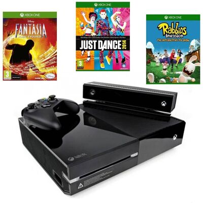 REFURBISHED (Kinect Disney Fantasia Rabbids & Just Dance) Microsoft Xbox One Console & Kinec REFURBISHED (Kinect Disney Fantasia Rabbids & Just Dance) Microsoft Xbox One Console & Kinec