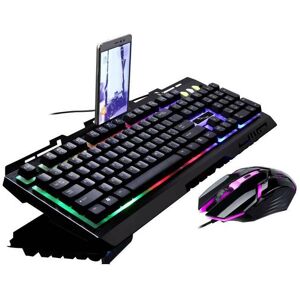 Unbranded (Black) Rainbow LED Gaming Keyboard & Mouse Set Backlit Wired USB For PC PS4 Xbo Unbranded (Black) Rainbow LED Gaming Keyboard & Mouse Set Backlit Wired USB For PC PS4 Xbo