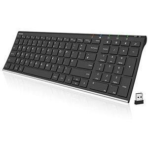 Arteck 2.4G Wireless Keyboard Stainless Steel Ultra Slim UK Layout Keyboard with Arteck 2.4G Wireless Keyboard Stainless Steel Ultra Slim UK Layout Keyboard with