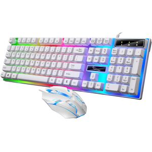 Unbranded (White) Usb Keyboard Gaming Mouse Combo Wired Rainbow Light Compueter Accessory Unbranded (White) Usb Keyboard Gaming Mouse Combo Wired Rainbow Light Compueter Accessory