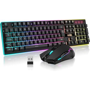 Unbranded (Black) Wireless Gaming Keyboard and Mouse Combo, LED Backlight Rechargeable 380 Unbranded (Black) Wireless Gaming Keyboard and Mouse Combo, LED Backlight Rechargeable 380