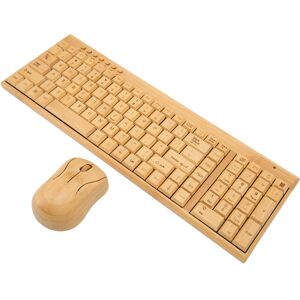 Unbranded Sustainable Bamboo Wood Wireless Keyboard and Mouse Combo Gift Ready Unbranded Sustainable Bamboo Wood Wireless Keyboard and Mouse Combo Gift Ready
