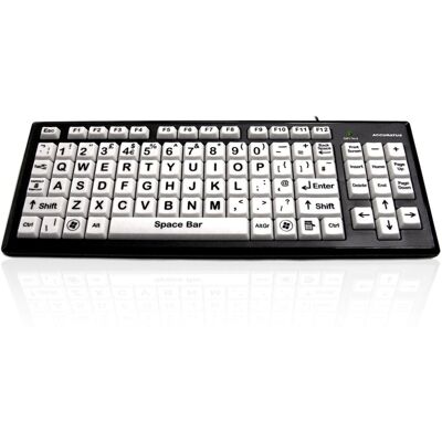 (Arabic) Accuratus Monster 2 - USB High Contrast Vision Impairment Keyboard with (Arabic) Accuratus Monster 2 - USB High Contrast Vision Impairment Keyboard with