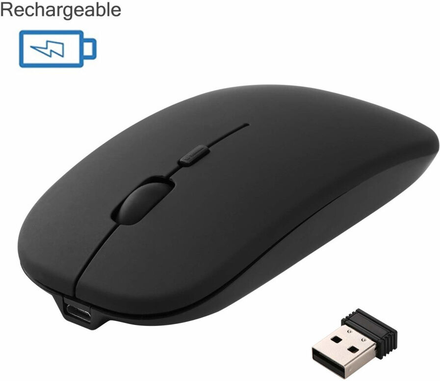 Wireless Silent Mouse for Laptop Cordless Rechargeable USB Mouse by Anmck,10m Re